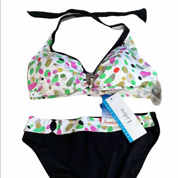 Lidea Bikini Swim Set 40C Colorful Dots New - Picture 2 of 12